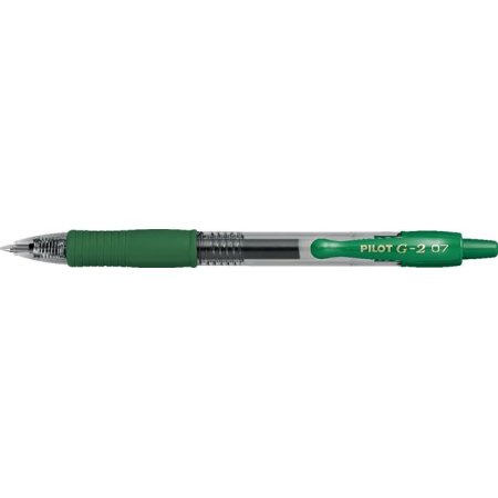 Gélové pero, 0,32 mm, stláčací mechanizmus, PILOT "G-2", zelené