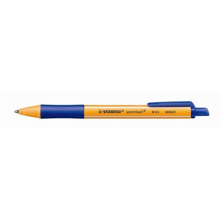 Guľôčkové pero, 0,5 mm, stláčací mechanizmus, STABILO "Pointball", modré
