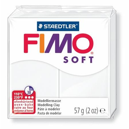 Modelovacia hmota, 57 g, polymérová, FIMO "Soft", biela