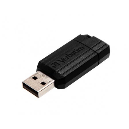 USB kľúč, 128GB, USB 2.0, 10/4MB/sec, VERBATIM "PinStripe", čierny