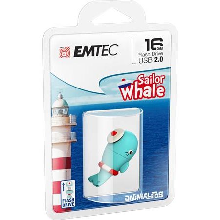 USB kľúč, 16GB, USB 2.0, EMTEC "Whale"