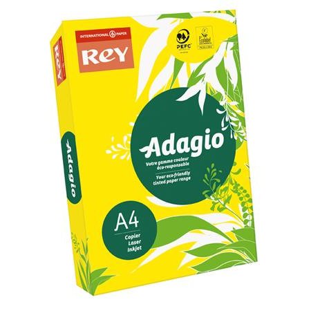 Kopírovací papier, farebný, A4, 80 g, REY "Adagio", intenzívna žltá