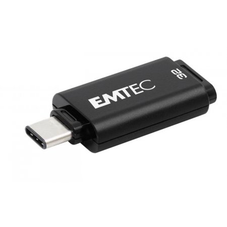 USB kľúč, 32GB, USB-C 3.2, EMTEC "D400 Type-C", čierna