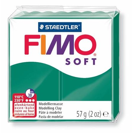 Modelovacia hmota, 56 g, FIMO "Soft", smaragdovo zelená