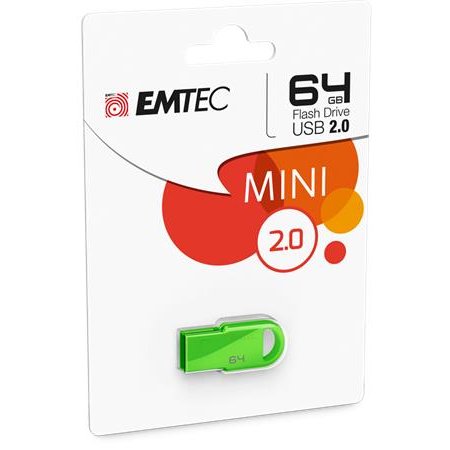 USB kľúč, 64GB, USB 2.0, EMTEC "D250 Mini", zelená