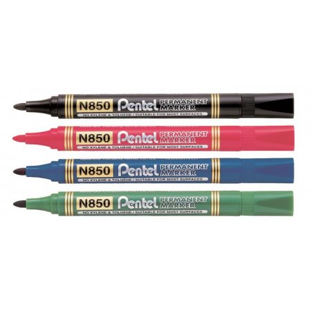 Permanentný popisovač, 1,5 mm, kužeľový hrot, PENTEL "N850", modrá