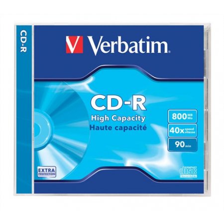 CD-R disk, 800MB, 90min, 40x, 1 ks, klasický obal, VERBATIM