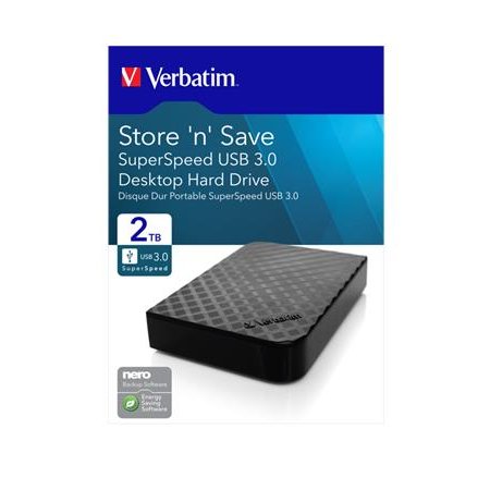 3,5" HDD (pevný disk), 2TB, USB 3.0, VERBATIM "Store n Save"