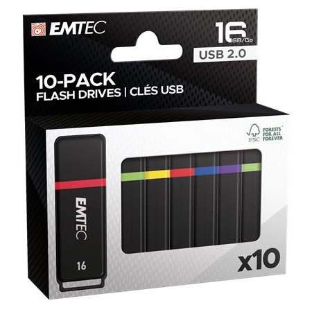 USB kľúč, 16GB, 10 ks, USB 2.0, EMTEC "K100 Mini Box"