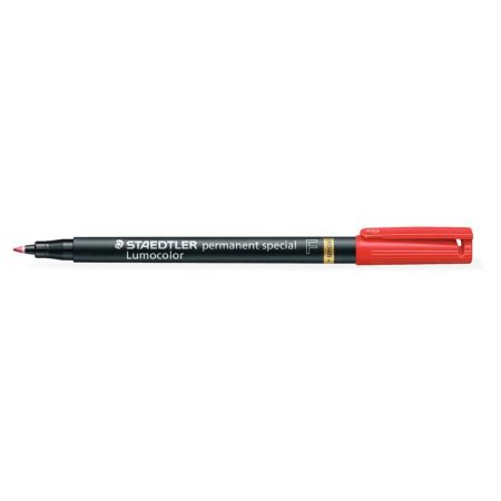 Permanentný popisovač, 0,6 mm, STAEDTLER "Lumocolor Special", červený