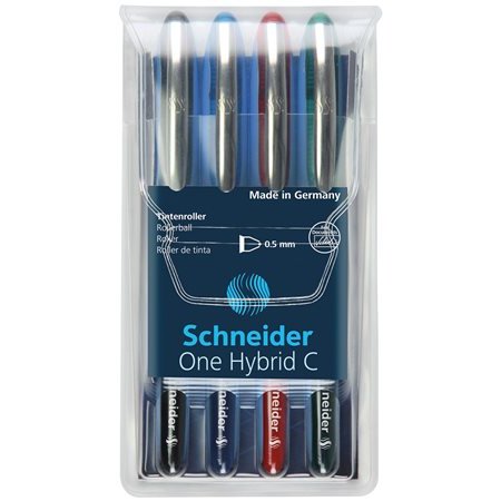 Roller, sada, 0,5 mm, SCHNEIDER "One Hybrid C", 4 farby