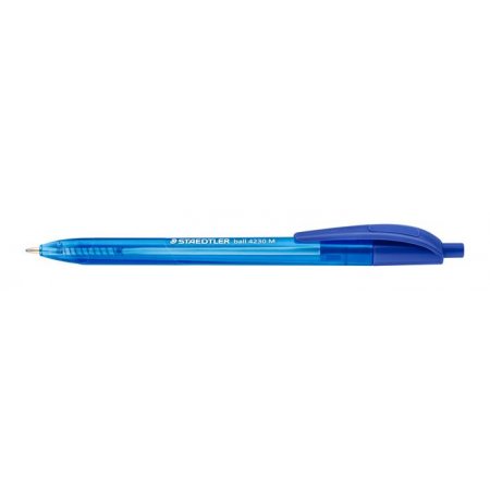 Guľôčkové pero, 0,5 mm, stláčací mechanizmus, STAEDTLER "Ball 423 M", modrá