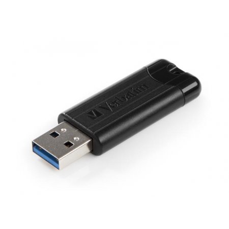 USB kľúč, 128GB, USB 3.2, VERBATIM "Pinstripe", čierna