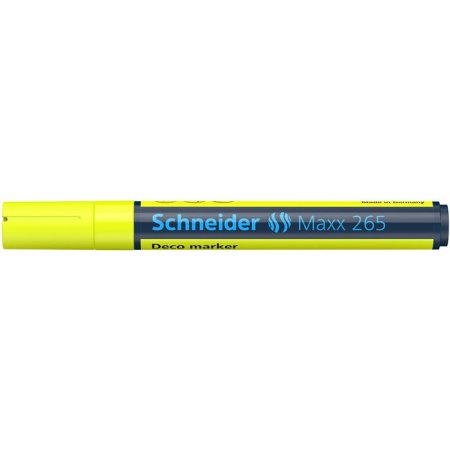 Kriedový popisovač, 2-3 mm, SCHNEIDER "Maxx 265", žltý