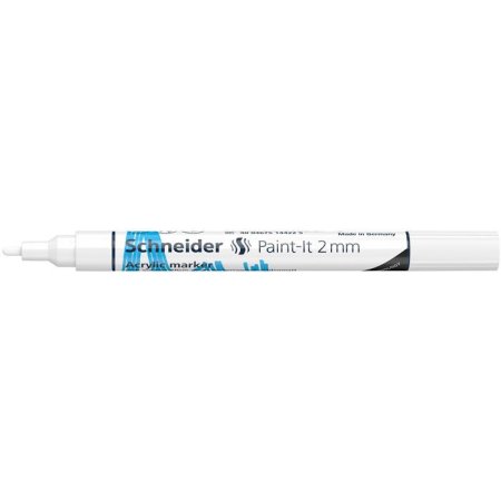 Akrylový popisovač, 2 mm, SCHNEIDER "Paint-It 310", biely