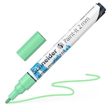 Akrylový popisovač, 2 mm, SCHNEIDER "Paint-It 310", pastelovo zelený