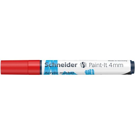 Akrylový popisovač, 4 mm, SCHNEIDER "Paint-It 320", červený