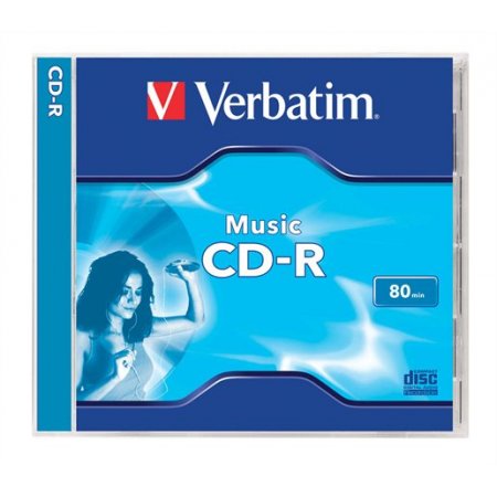 CD-R disk, 700MB, 80min, 16x, 1 ks, klasický obal, VERBATIM "Live it!"