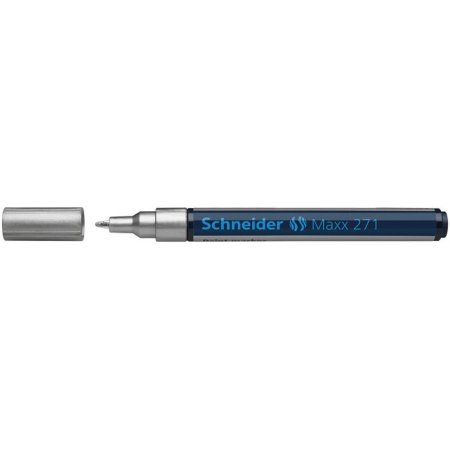 Lakový popisovač, 1-2 mm, SCHNEIDER "Maxx 271", strieborný