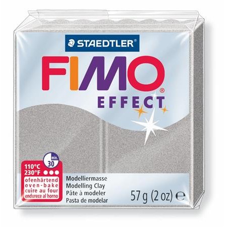 Modelovacia hmota, 57 g, polymérová, FIMO "Effect", strieborná