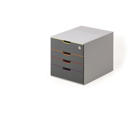 Zásuvkový box, plastový, 4 zásuvky, 1 uzamykateľná zásuvka, DURABLE "VARICOLOR® SAFE"