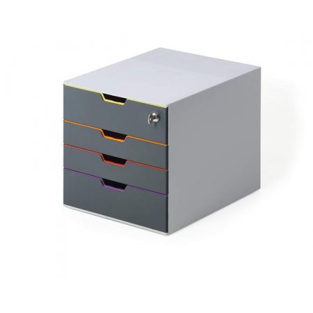 Zásuvkový box, plastový, 4 zásuvky, 1 uzamykateľná zásuvka, DURABLE "VARICOLOR® SAFE"