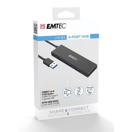 USB HUB, 4xUSB 3.1/1xUSB micro, EMTEC "T620A"