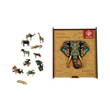 Puzzle, drevené, A4, 90 ks, PANTA PLAST "Elephant"