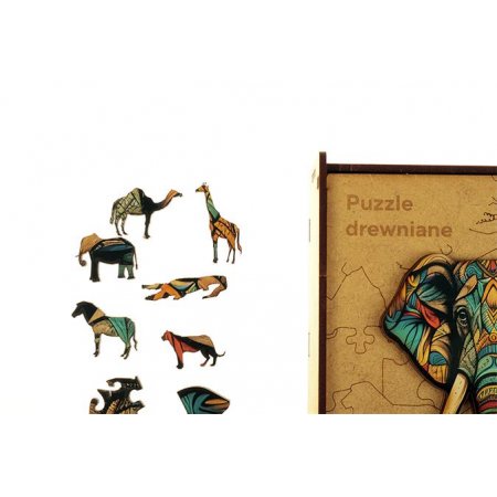 Puzzle, drevené, A4, 90 ks, PANTA PLAST "Elephant"