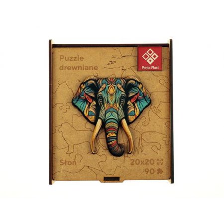 Puzzle, drevené, A4, 90 ks, PANTA PLAST "Elephant"