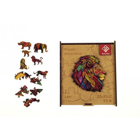 Puzzle, drevené, A4, 90 ks, PANTA PLAST "Mosaic Lion"