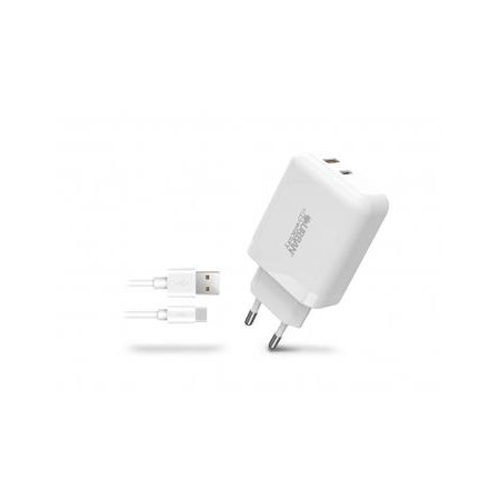 Sieťová nabíjačka, 1xUSB-A (18W), 1xUSB-C (45W), kábel USB-A–USB-C, URBAN FACTORY