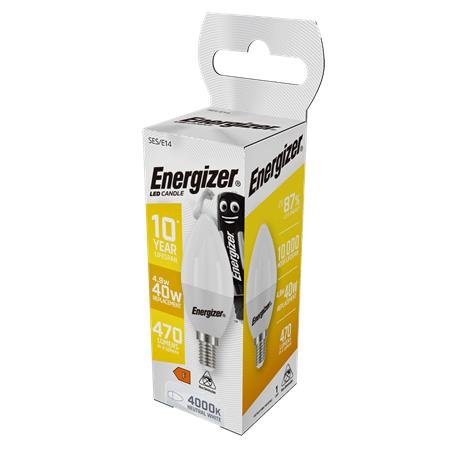 LED žiarovka, E14, sviečka, 4,9W (40W), 470lm, 4000K, ENERGIZER