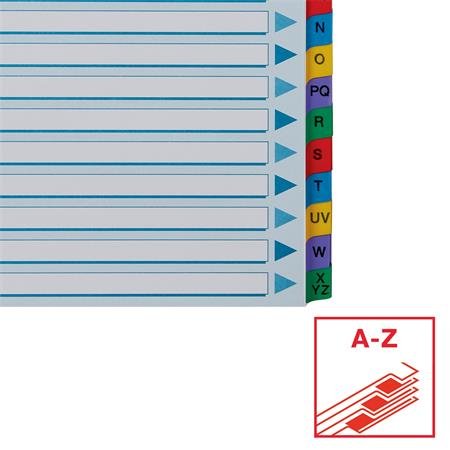 Register, kartón, A4, A-Z, ESSELTE, VIVIDA, biela