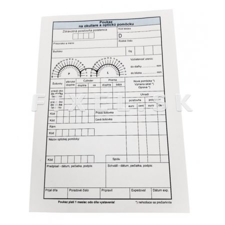 Poukaz na okuliare a optickú pomôcku A5 50-listov