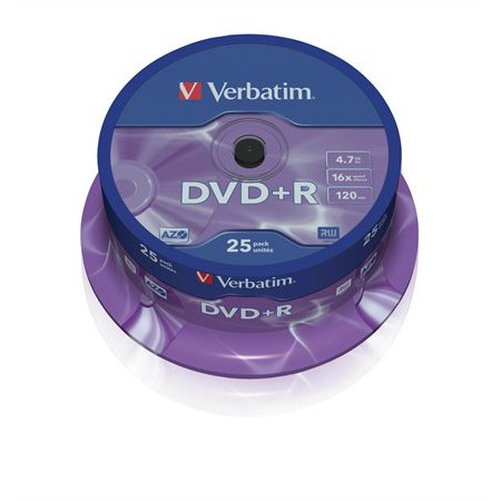 DVD+R disk, AZO, 4,7GB, 16x, 25 ks, cake box, VERBATIM