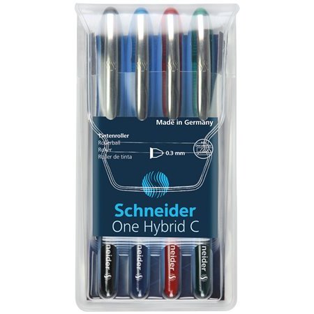 Roller, sada, 0,3 mm, SCHNEIDER "One Hybrid C", 4 farby