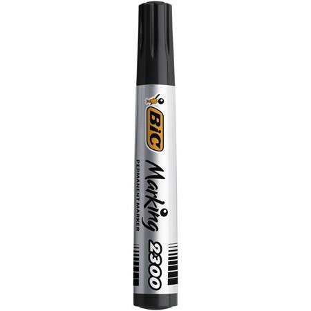 Permanentný popisovač, 3,7-5,5 mm, zrezaný hrot, BIC "ECO 2300", čierna