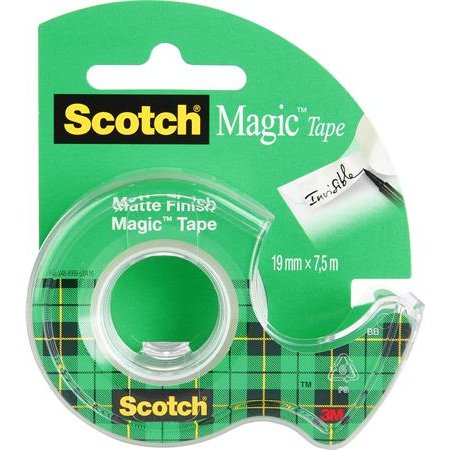 Lepiaca páska, s dispenzorom, 19 mm x 7,5 m, 3M SCOTCH "Magic Tape 810"