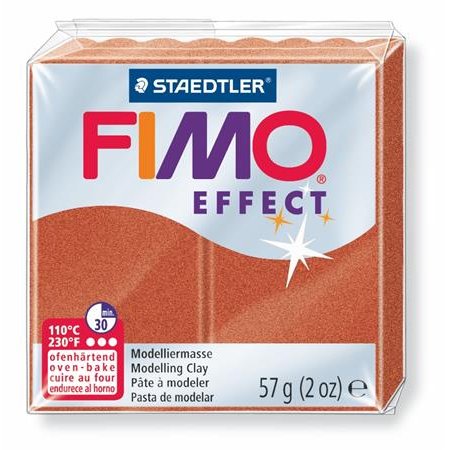 Modelovacia hmota, 57 g, polymérová, FIMO "Effect", metalická medená