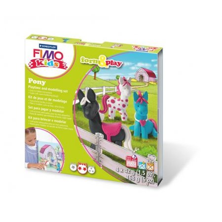 Modelovacia hmota, 4x42 g, FIMO "Kids Form & Play", poníky