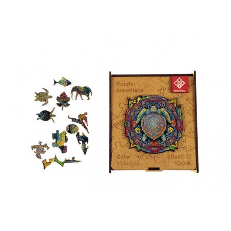 Puzzle, drevené, A4, 100 ks, PANTA PLAST "Mandala Turtle"