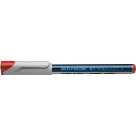 Popisovač, OHP, 0,4 mm, SCHNEIDER "Maxx 221 S", červený