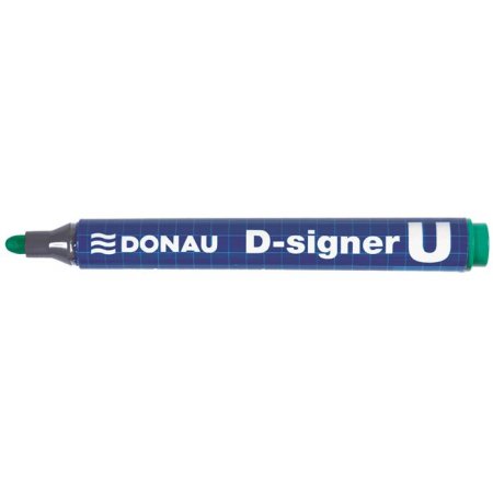 Permanentný popisovač, 2-4 mm, kužeľový hrot, DONAU "D-signer U", zelený