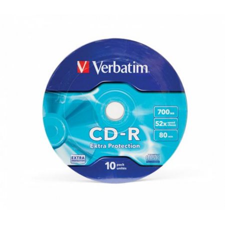 CD-R disk, 700MB, 52x, 10 ks, zmršťovacie balenie, VERBATIM "DataLife"