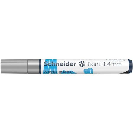 Akrylový popisovač, 4 mm, SCHNEIDER "Paint-It 320", strieborný