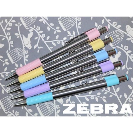 Guľôčkové pero, 0,24 mm, stláčací mechanizmus, nerezová oceľ, farba tela: pastelová zelená, ZEBRA "F-301", modré