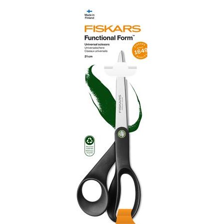 Nožnice, univerzálne, 21 cm, FISKARS "Functional Form Renew", čierna