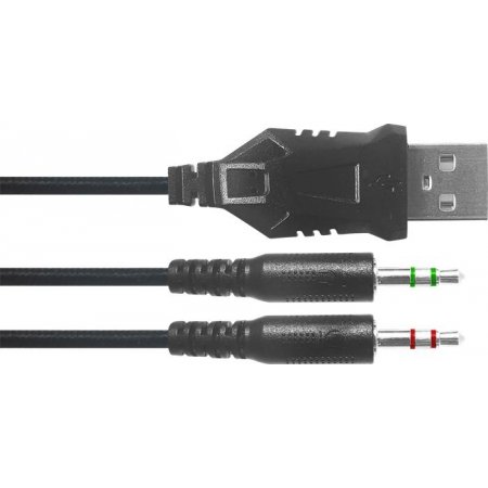 Náhlavné slúchadlá, drôtové, gaming, 2x3.5 mm jack + USB-A, SPEEDLINK "Voltor LED", čierna