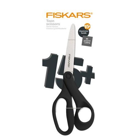 Nožnice, univerzálne, 20 cm, FISKARS "Grad Teen", čierna